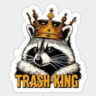 Trash King Cute Funny Raccoon Sticker